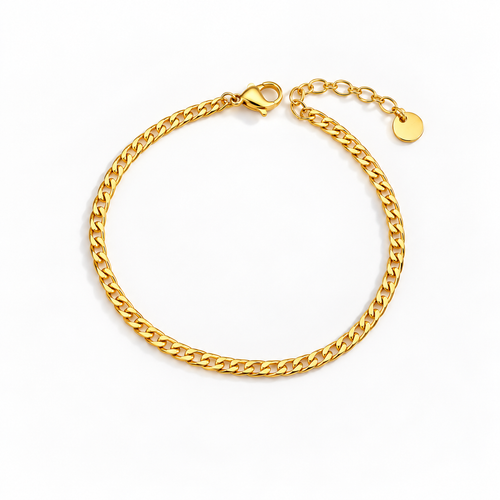 18K Gold Plated Cuban Link Chain Bracelet